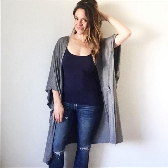 She and Sky • Versatile Gray Cape Cardigan - Picture 3 of 3